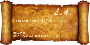 Levius Acsád névjegykártya